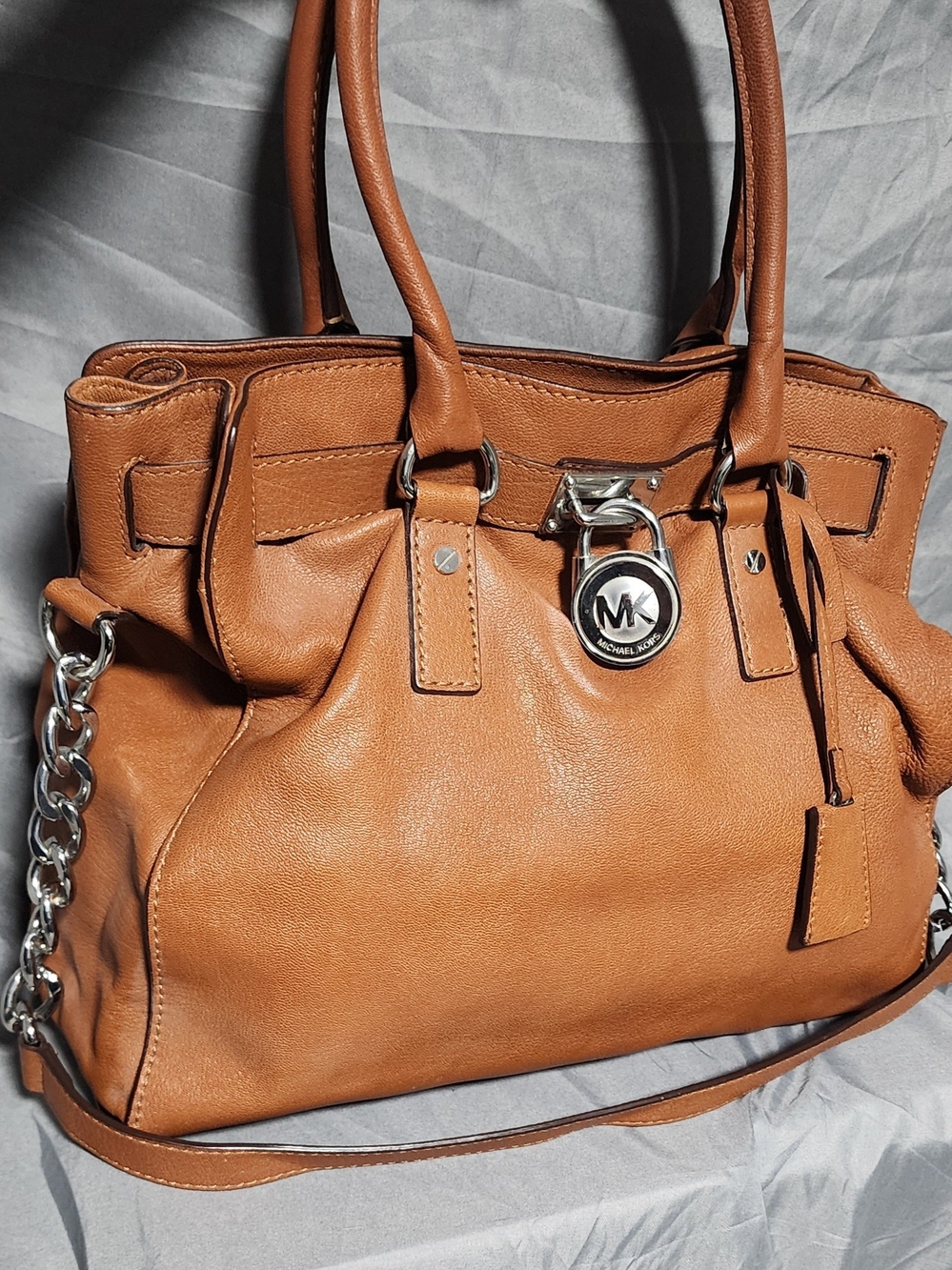 Michael Kors Hamilton Brown Leather Shoulderbag Satchel Purse W/ Gold Hardware